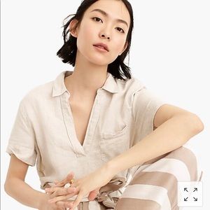 J Crew Short-sleeve popover in beauchamps linen